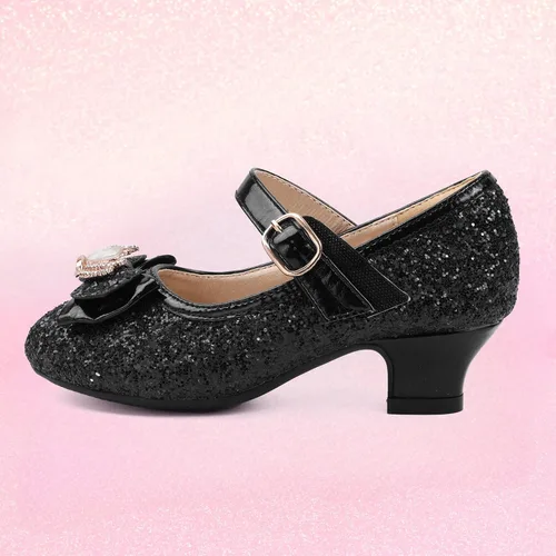 Vista 3 de PANDANINJIA Molly - Zapatos de vestir para niñas, zapatos de tacón Mary Jane, zapatos de tacón de flores para fiesta de boda y regreso a clases