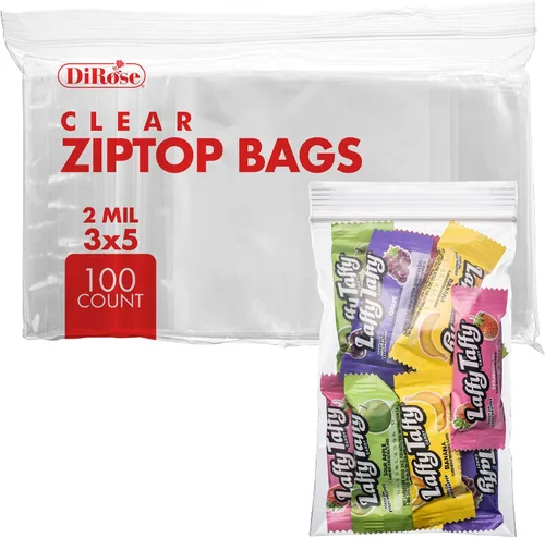 Vista 19 de DiRose Paquete de 1000 bolsas de plástico transparentes con cierre de 2 mil de 1 x 1 pulgada, cierre superior resellable para almacenamiento