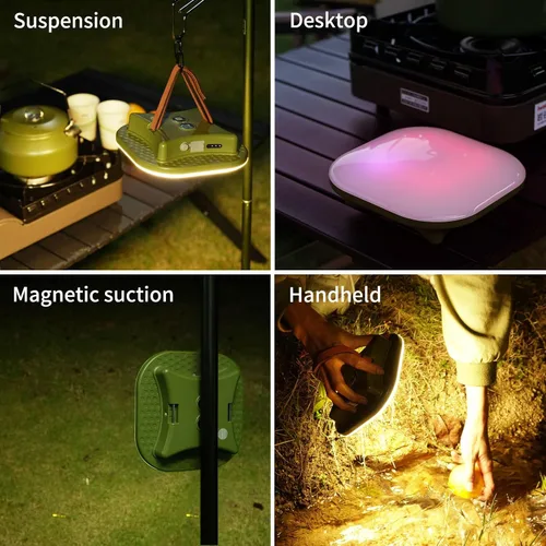 Vista 5 de Linterna de camping recargable, luz LED inteligente con control Bluetooth por la aplicación Tuya, sincronización de música RGB LED luces de camping
