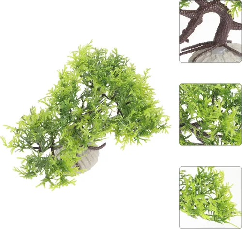 Vista 7 de Árbol de paisajismo para pecera, plantas artificiales de loto para pecera, decoración de peceras, plantas tropicales, decoración de acuarios, flores