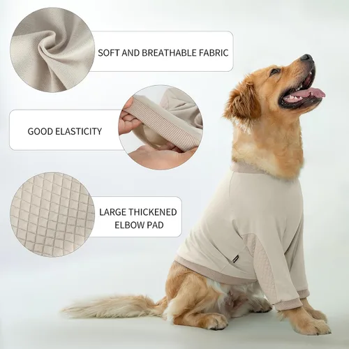 Vista 3 de Manga de recuperación para perros con protector de codo, traje de recuperación para patas delanteras del perro, traje de manga larga para mascotas