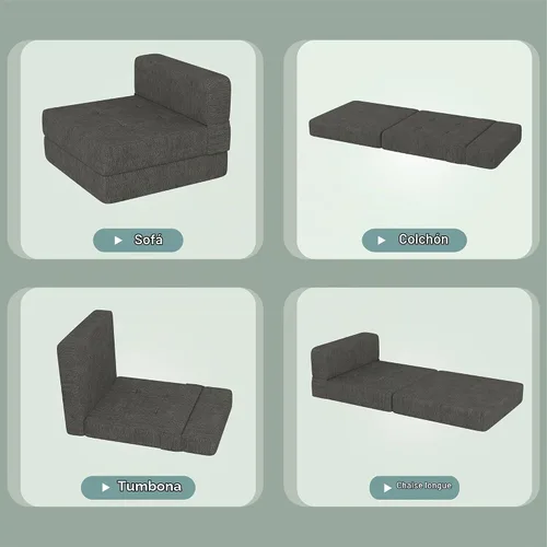 Vista 5 de ZeeFu Sofá cama plegable – Futón de espuma viscoelástica, cama convertible para sala de estar/dormitorio/invitados/oficina/caravanas/estudio