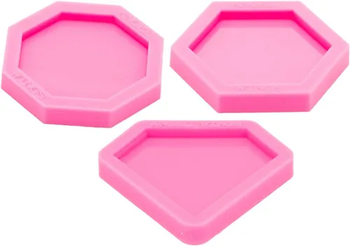 Vista 4 de 3 moldes hexagonales de resina de silicona de 1.5 pulgadas, octágono, molde de diamante para manualidades en el agarre superior del teléfono, molde