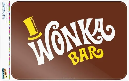 Vista 11 de GRAPHICS & MORE Willy Wonka and The Chocolate Factory Wonka Bar Logo Home Business Office Sign