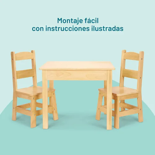 Vista 5 de Mesa y sillas de madera Melissa & Doug, talla única , Natural