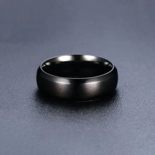 Vista 5 de TTVOVO Anillo de acero inoxidable cepillado mate para hombre de 0.157 in, 0.236 in, 0.315 in, 0.394 in, color negro, azul, plateado, anillo