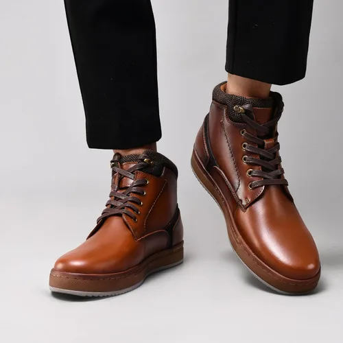 Vista 7 de Tenis casuales para hombre, tenis de cuero ligero para caminar al aire libre
