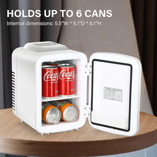 Vista 4 de HealSmart Mini refrigerador portátil de 4 litros y 6 latas, refrigeradores compactos 100% sin freón y respetuosos con el medio ambiente