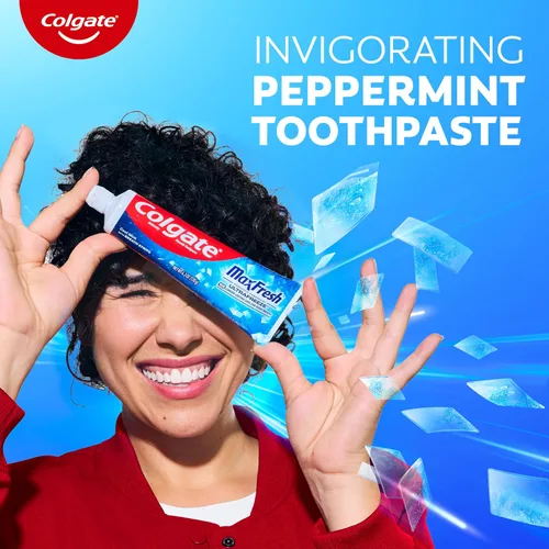 Vista 7 de Colgate MaxFresh Pasta de dientes con flúor, tamaño de viaje, menta, paquete de 24 unidades, 1 onza Mini Fresh Breath Toothpastes, Bulk