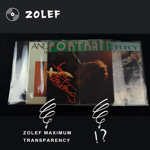 Vista 5 de Fundas exteriores para discos de vinilo, paquete de 50 unidades para discos de 12 pulgadas, ajuste holgado, cubierta protectora transparente, más