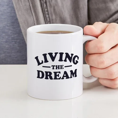 Vista 6 de CafePress Living The Dream Mugs Taza de café de cerámica de 11 oz (11.0 fl oz)