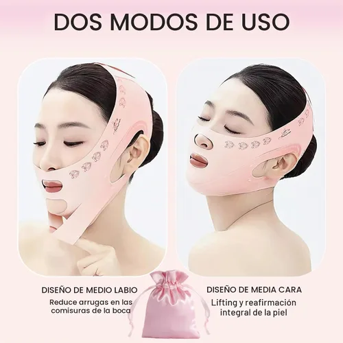 Vista 3 de Correa de elevación facial en V, correa de barbilla para dormir, eliminador de escultor de línea de mandíbula, ejercicio de apriete de mandíbula