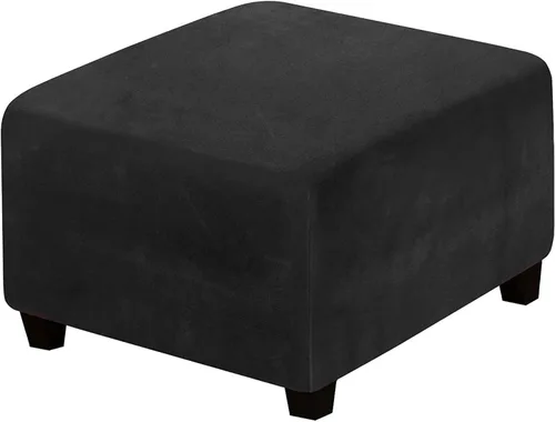Vista 12 de Fundas otomanas cuadradas de terciopelo, fundas protectoras para reposapiés, fundas protectoras para taburetes de almacenamiento, fundas elásticas
