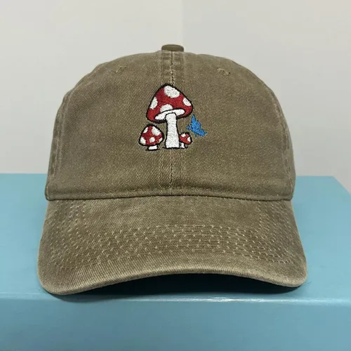 Vista 2 de Bukesiyi Sombrero bordado de hongos para hombres y mujeres