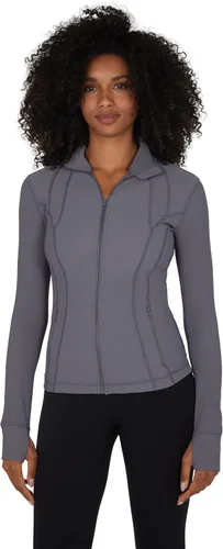 Vista 18 de 90 Degree By Reflex Chaqueta ligera atlética con cremallera completa, ajuste delgado, para correr, con aberturas para los pulgares Negro