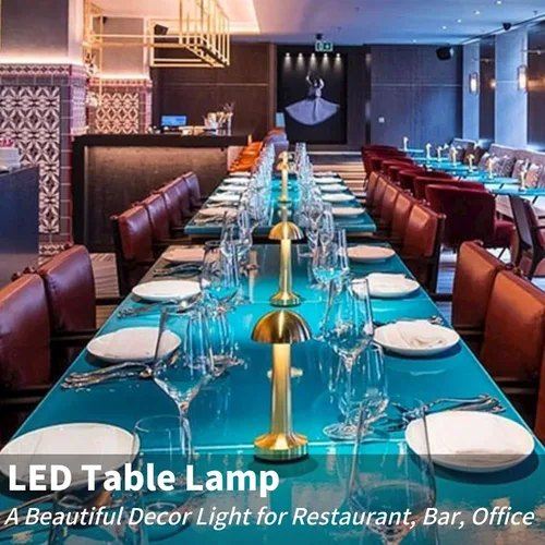 Vista 5 de Lámpara de mesa táctil de noche, luz nocturna recargable inalámbrica, funciona con pilas, lámpara de escritorio LED con 3 niveles de brillo para Oro