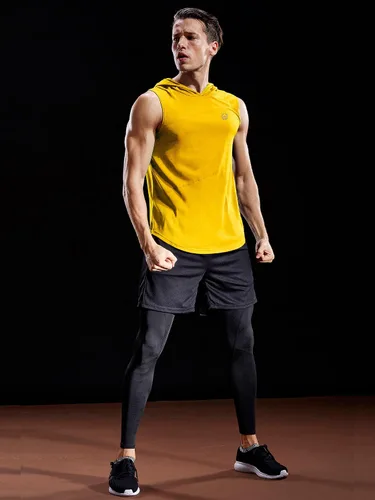 Vista 4 de NELEUS Dry Fit - Camiseta deportiva sin mangas para correr con capucha