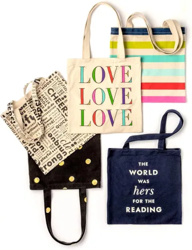 Vista 5 de kate spade new york Bonita bolsa tote de lona para mujeres, bolsa de playa de lona negra, bolsa para libros con bolsillo, puntos dispersos