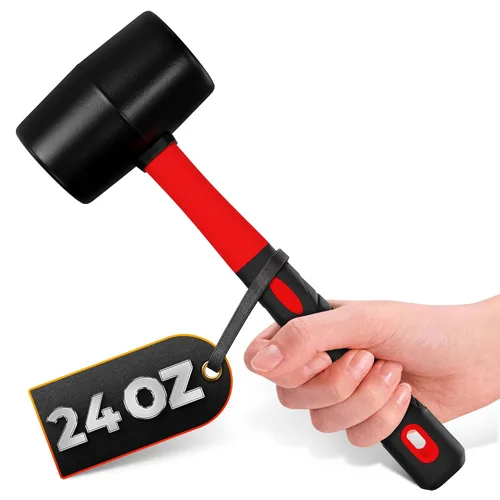 Vista 23 de Rubber Mallet Hammer 8 Oz, Soft Face Non-Marring Head (Orange)