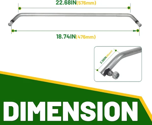 Vista 3 de HECASA Varilla de dirección compatible con John Deere GT225 GT235 GT235E GT245 GX255 LX280 LX289 Reemplazo para AM133800 +2 tuercas de seguridad