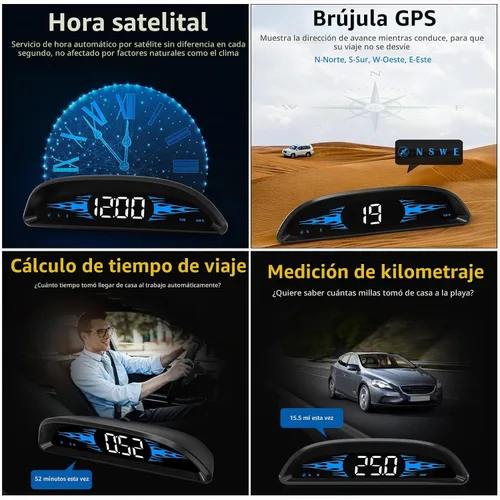 Vista 8 de Pantalla de visualización frontal de coche Digital GPS Navegación Velocímetro GPS Sistema Dual Pantalla de visualización