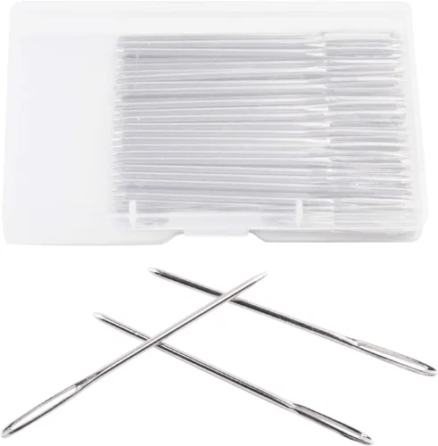 Vista 5 de BronaGrand 50 agujas de hilo de metal de ojo grande de 2.7 pulgadas para tejer proyectos de ganchillo