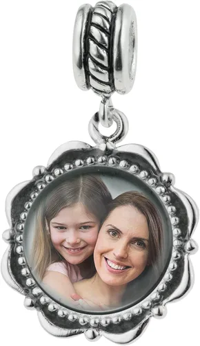 Vista 3 de Qina C Pulsera de plata de ley con marco de flores para fotos F pulsera europea con dijes para regalar a familiares amigas esposa hija Plata