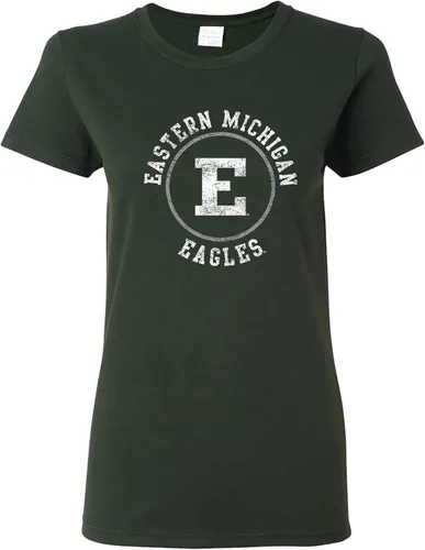 Vista 29 de NCAA - Camiseta para mujer, diseño de círculo envejecido, color del equipo, universidad