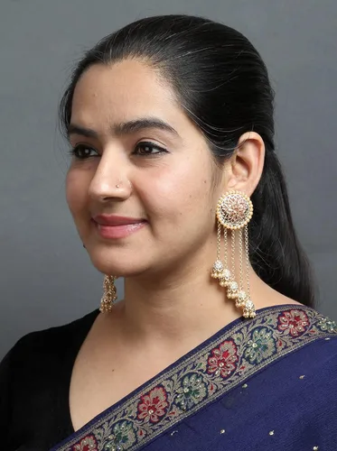 Vista 5 de Joyería de Bollywood tradicional étnica nupcial novia novia dama de honor chapado en oro Kundan largo Faux Pearl Drop Jhumka Jhumki India Bahubali