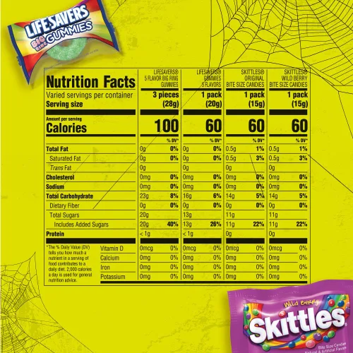 Vista 2 de LIFE SAVERS Gummies & SKITTLES Original & Wild Berry - Bolsa variada, 35 piezas
