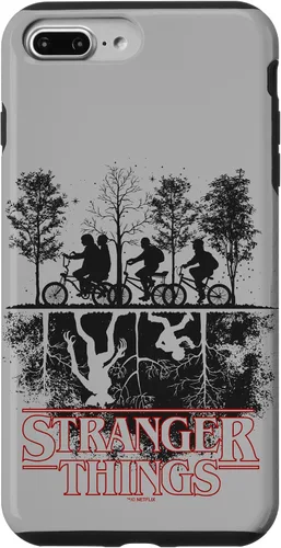 Vista 12 de Stranger Things Upside Down Hawkins Ride - Carcasa con logotipo para iPhone 17