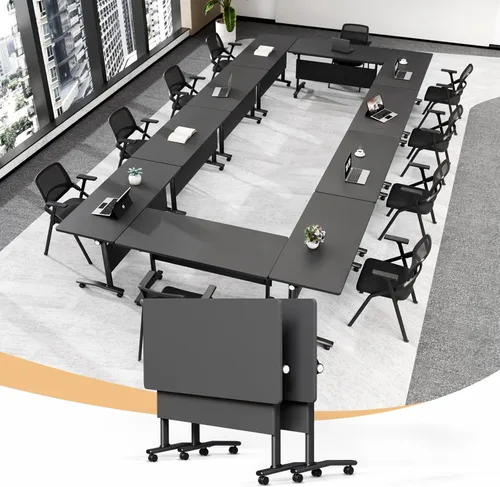 Vista 79 de Mesa de conferencias plegable, mesa de sala de conferencias con ruedas, mesa de conferencias plegable modular, mesas de reuniones de entrenamiento