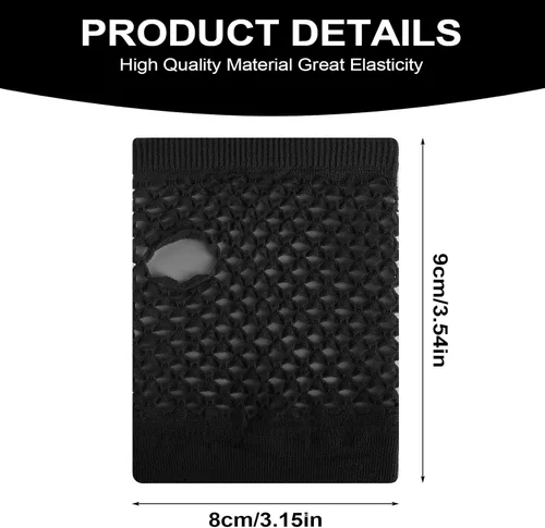 Vista 2 de DIVINA VITAE 80s Short Fishnet Gloves Fingerless Fish Net Gloves for Women Mesh Hand Fishnets Emo Goth 80s Scene Accessories Negro