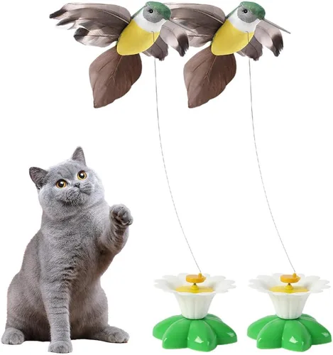 Vista 9 de Juguete eléctrico para gatos, juguete interactivo de pájaro para gatos, juguete eléctrico giratorio de 360 grados, mariposa voladora, juguete