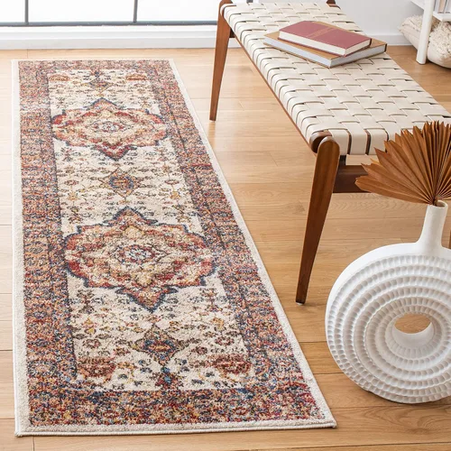 Vista 75 de SAFAVIEH Bijar Collection - Alfombra decorativa de 2 pies 3 pulgadas x 4 pies, marfil y óxido, diseño oriental envejecido, no desprende pelusa