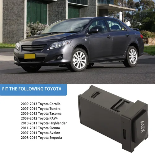 Vista 7 de 86190-02010 Adaptador auxiliar de entrada de puerto auxiliar compatible con Toyota 09-13 Corolla 07-14 Tundra 09-12 Tacoma 09-11 RAV4 10-11