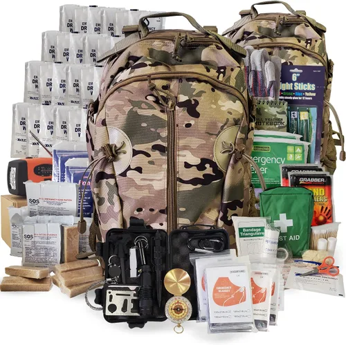 Vista 12 de Kit de emergencia para 4 personas/mochila de supervivencia durante 72 horas para desastres naturales, huracanes, situaciones de emergencia o errores