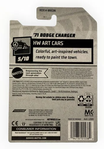 Vista 2 de Hot Wheels 2022 - Dodge Charger '71 - Rojo - Art Cars - 5/10-109/250