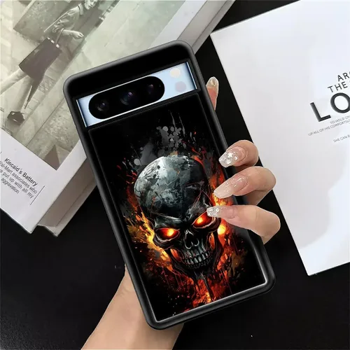 Vista 1401 de Compatible con Google Pixel 4A 5G Mobile Case Creative Acrylic Panel trasero Silicona Protección Grip especialmente diseñado para Google Pixel 4A 5G