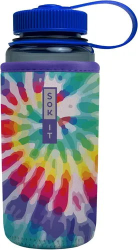 Vista 209 de Sok It BotlSok Funda para botella de agua con cubierta de neopreno aislante (Floral abstracto, se ajusta a CamelBak o Nalgene de 12 onzas)