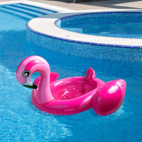 Vista 2 de Flotador inflable de flamenco rosa para piscina, 28 pulgadas