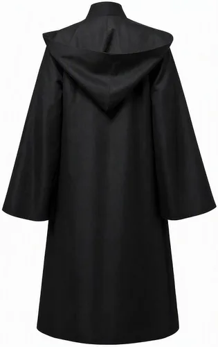Vista 2 de GraduationMall Capa negra con capucha para adultos, disfraz de cosplay de Halloween, bata de mago Sith y capa de disfraz de la parca Negro