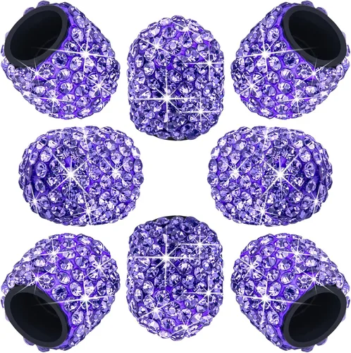 Vista 16 de 4 tapas de válvula de vástago de neumático de diamantes de cristal brillante, a prueba de polvo, tapas universales para válvulas de neumáticos