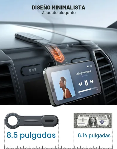 Vista 2 de eSamcore Soporte para Auto MagSafe Desmontable, Brazo de Aluminio Flexible Soporte Magnético de Teléfono para Auto 【20 Imanes Fuertes】 Soporte