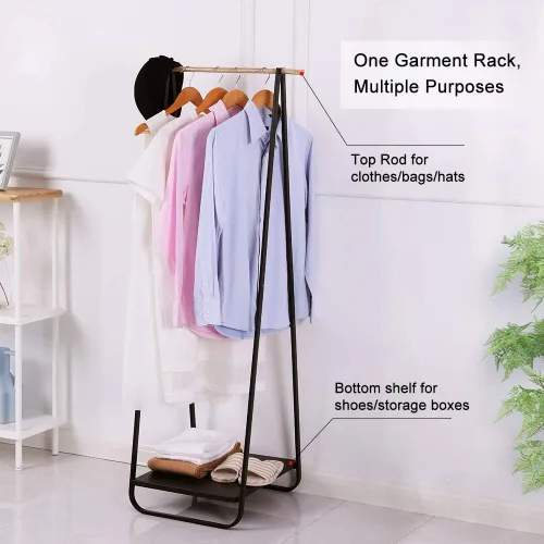 Vista 6 de JEFEE Perchero compacto simple con estante organizador de ropa de 1 nivel para sombreros, bolsas, zapatos para entrada, dormitorio, piscina, 21.3 x
