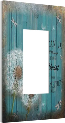 Vista 105 de Cubiertas Decorativas para Placas de Interruptor Diente de León Azul Rústico Citas Inspiradoras Casa de Campo Tablón de Madera Gris 1 Gang Cubierta