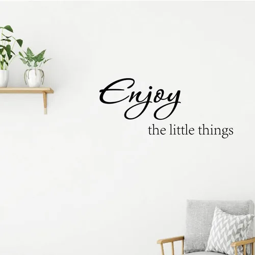 Vista 2 de Enjoy The Little Things - Calcomanías de vinilo para pared con texto en inglés "Enjoy The Little Things
