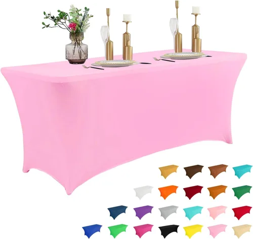 Vista 16 de IVAPUPU - Mantel de elastano para mesas rectangulares, ajustado, elástico, lavable, protector de mesa para eventos, fiestas, bodas, cócteles, Negro