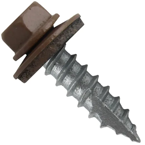 Vista 10 de HERR #14 CHARCOAL Tornillo de techo de chapa metálica de cabeza hexagonal: 250 tornillos x 1