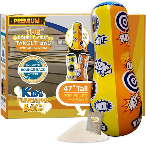 Vista 23 de INFLATABLE DUDES Kids Punching Bag- Bop Bag Sand-Base Pre-filled with Sand, Bop Bag, Inflatable Toy, Punching Bag for Kids, Enhanced Bounce-Back